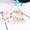 Fashion Vintage Pearl Moose Hundred Match Brooch Suit Lapel Pin Large Pins Corsage Female Long-Lasting Color Exquisite Hypoallergenic Brooch BFF Gift