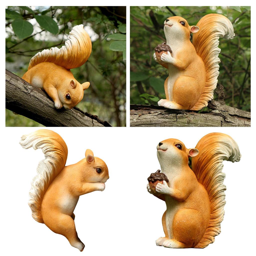 Zewnętrzne Statuetki Wiewiórek Nowość Dekoracyjne Abstrakcyjne Rękodzieło Rzeźba Wiewiórki Ogrodowej do Parku Bajkowego Ogrodu Tarasu Podwórka Trawnika