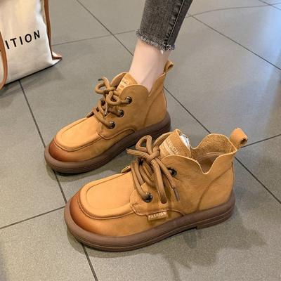 Fashion Women Boots Retro Lace-Up Ankle Boots 2024 Autumn New Round Toe Women Shoes Versatile Soft Sole Comfort Causal Shoes Botas Mujer