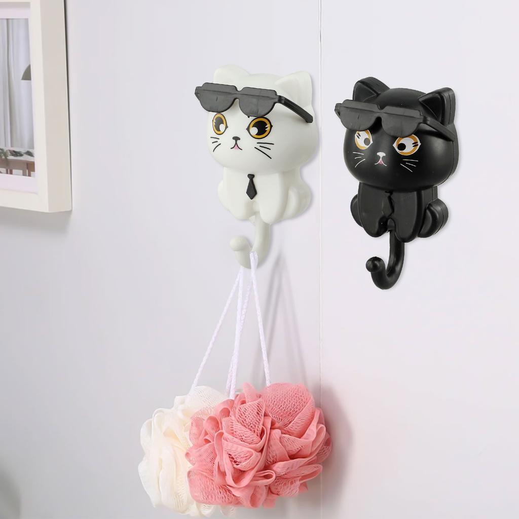 Crochet Créatif Mignon Chat Crochets Organisation Maison Organisation Créative Décoration Amusante Tient Solidement Pour Chapeaux Crochets Adorables Pour Serviettes