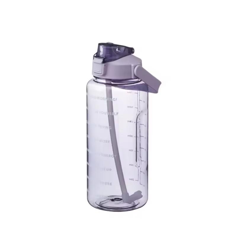 2 Liters Straw Plastic Water Bottle Large Portable Travel Bottle Sports Fitness Cup High Value Big Fat Cup Adult Universal