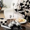 3Pcs Silver Candle Holder, Metal Candlestick Romantic Art Table Decoration For Home Dining , Wedding Photography Props