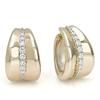Concise Design Synthetic Zircon Inlaid Golden Plated Hoop Earrings for Women Exquisite Daily Wedding Jewelry Accessories