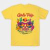 Men Black Print T-shirt Girls Trip 2025 Vacation 2025 No-Cut Transfer Paper Print Cotton Tshirt
