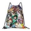 Custom My Hero Academias Drawstring Bag Men Women Portable Gym Sports Sackpack Shoto Todoroki Shopping Storage Backpacks