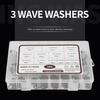 ABYA 320Pcs Carbon Steel Compression Type Wavy Wave Crinkle Spring Three Wave Washers Assortment Kit