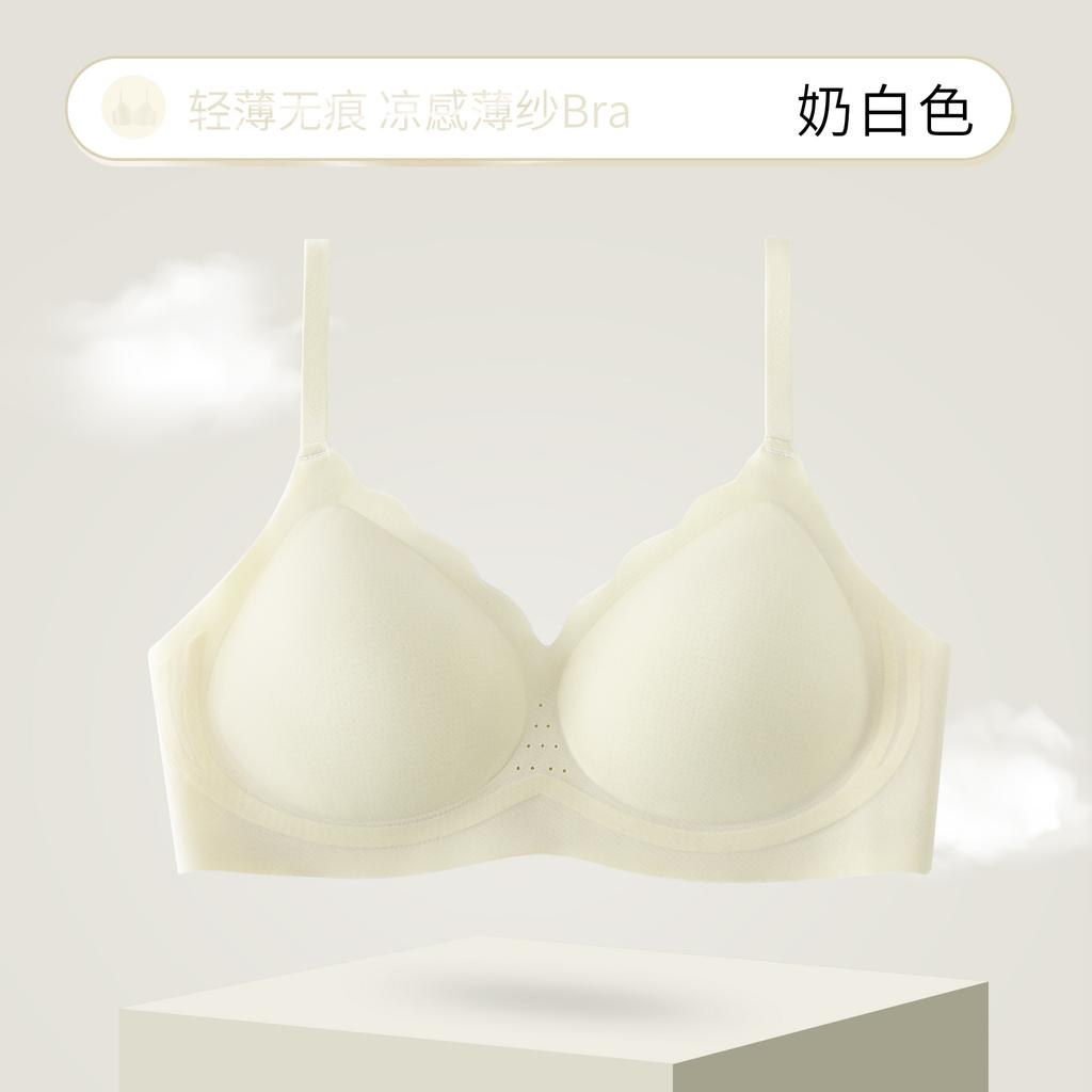 Summer Ultra-thin Underwear Women's Jelly Strip Nude Soft Support Seamless Invisible Breathable Bra Cover