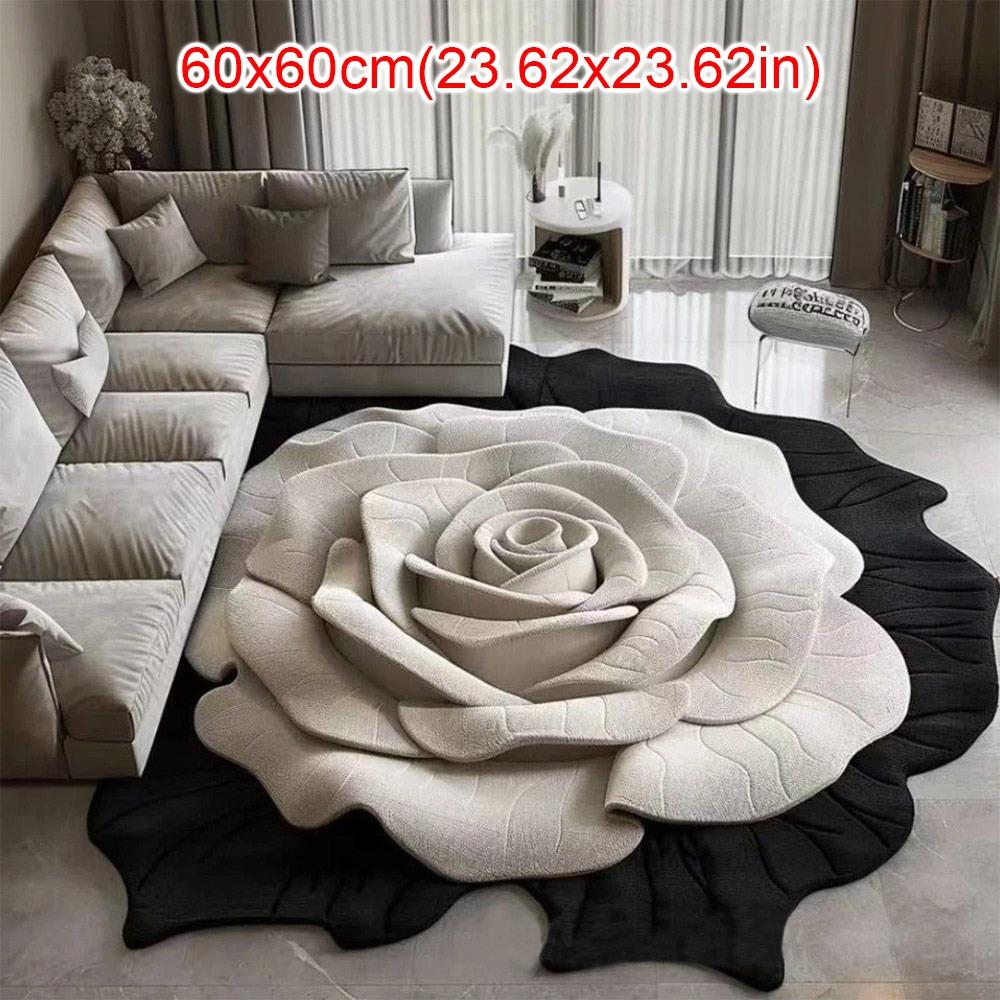 

Special-shaped Flower Carpet Soft Non-slip Bathroom Floor Mat 60x60cm Absorbent Peony Floor Mat