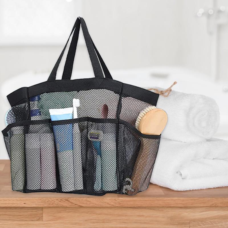 

Portable Transparent Mesh Beach Bag Bath Swimming Bath Bag Mesh Storage Bag Translucent Travel Wash Bag Makeup Organizer