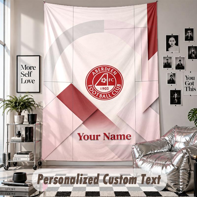 Custom Tapestry Wall Hanging, Aberdeen FC Personalized Name Text Home Wall Decor