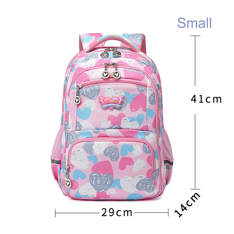 Sacs à dos d'école pour enfants de la 1ère à la 6ème année pour filles Imprimé Love Imperméables Sacs d'école primaire Sac à dos pour enfants Étudiant Mochila Escolar