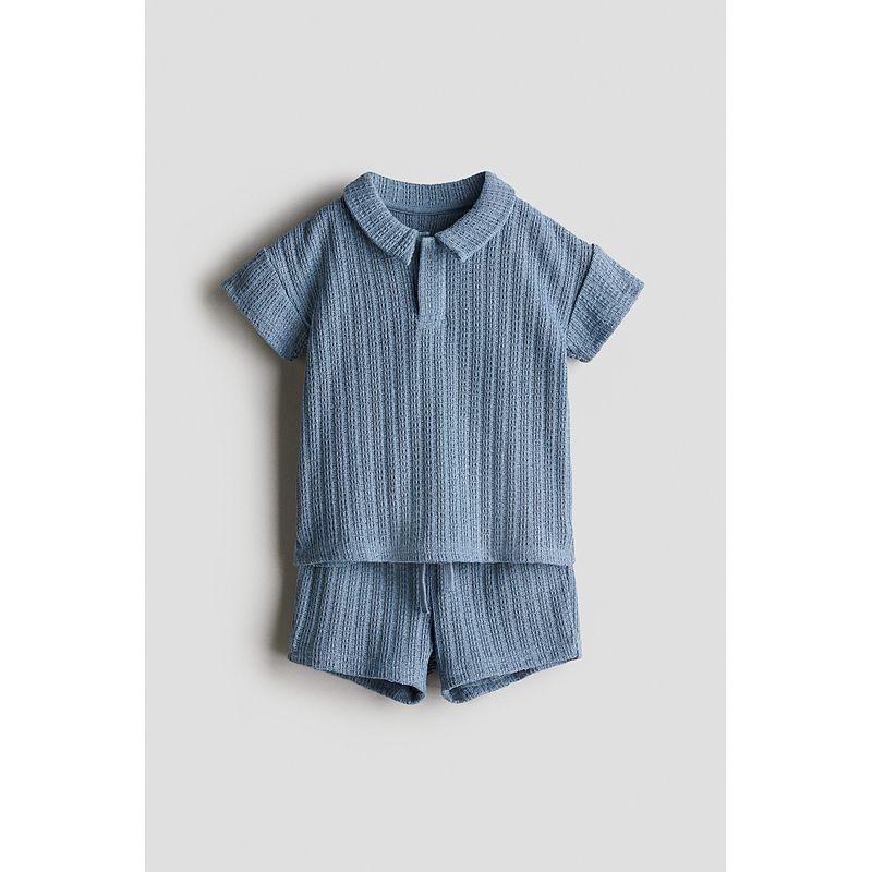 

HM Fall 2025 New Arrival Children s Clothing Baby Boy Polo Shirt and Shorts 2-Piece Set 1285735