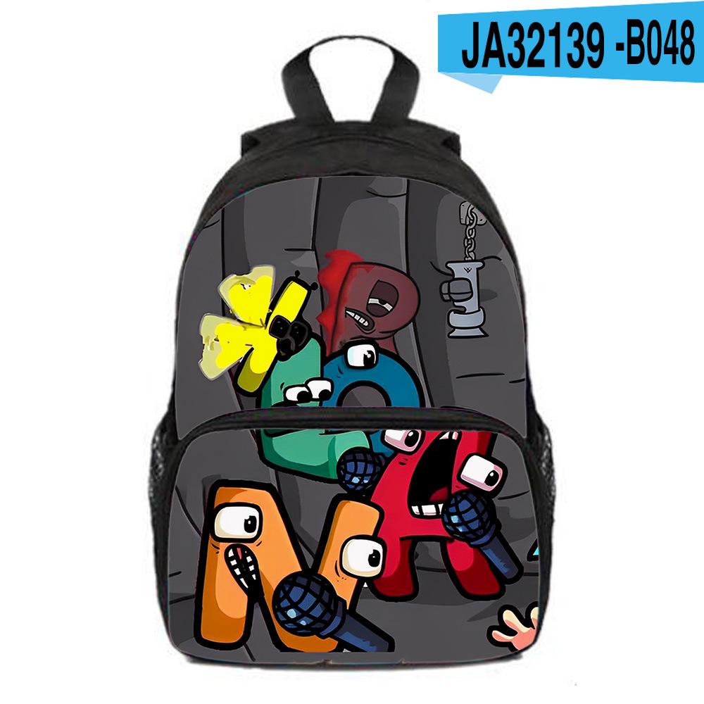Alphabet Lore Alphabet Legends Backpack, Backpack, Sublimation Printed Outdoor Travel Backpack, Game Peripherals