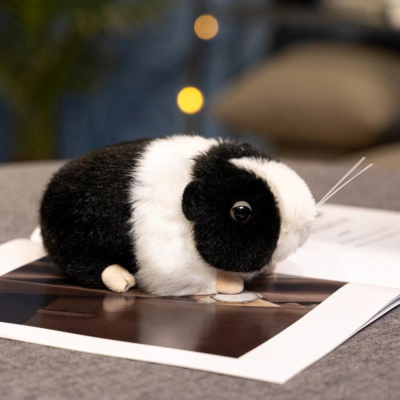 

Реалистичная плюшевая кукла-подушка морская свинка, креативная капибара, хомяк, мягкая игрушка, симуляция, фигурка животного, домашний декор, подарок на день рождения 18cm черный белый