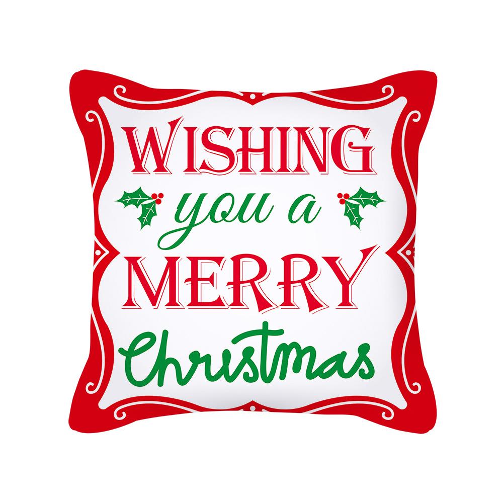 Cartoon Christmas Pillow Case Holiday Gift Letter Snowman Red and Green Pillow
