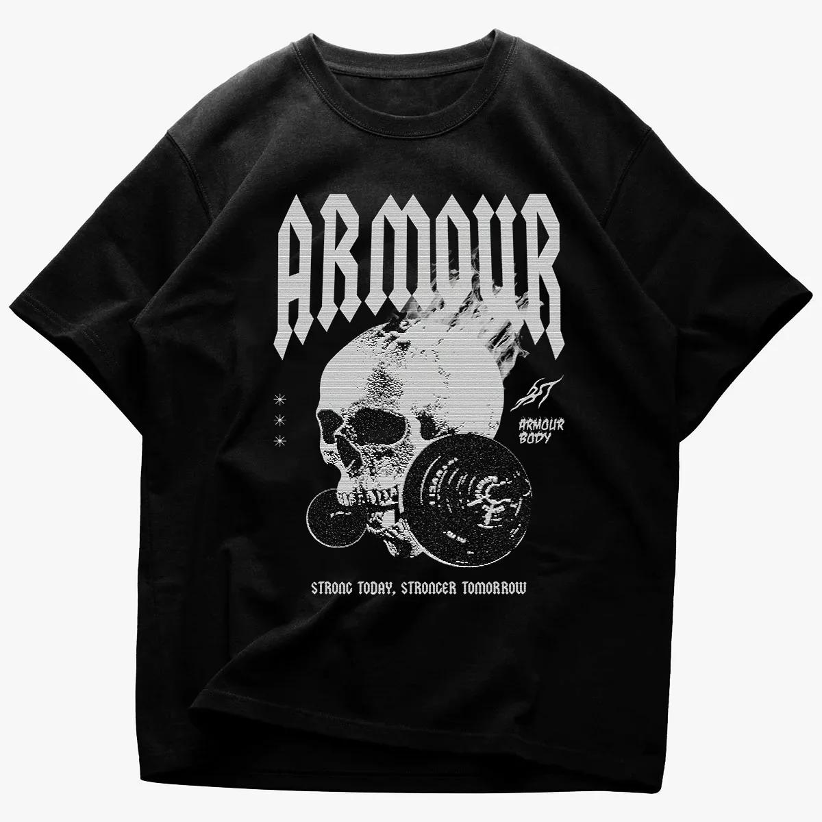 

Мужская хлопковая футболка с принтом черепа Streetwear Gothic Punk Черная - Мужская летняя хлопковая футболка с графическим принтом S разноцветный
