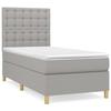 3142633 vidaXL Divan Bed with Mattress Light Grey 100x200cm Fabric