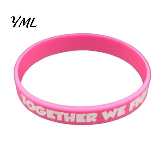 Inspirational Ribbon Bracelets for Support 6 Pcs Breast Cancer Awareness Women, Pink Bracelet Month Silicone Wristbands, Hope Faith Strength