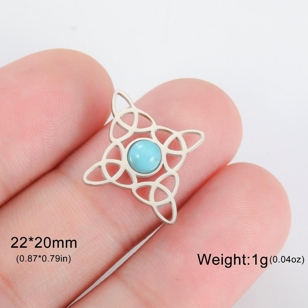 LIKGREAT 1Pcs Witch Celtics Knot Pendant Stainless Steel Wiccan Hanging Charm for Necklace Bracelet Earring Jewelry Making