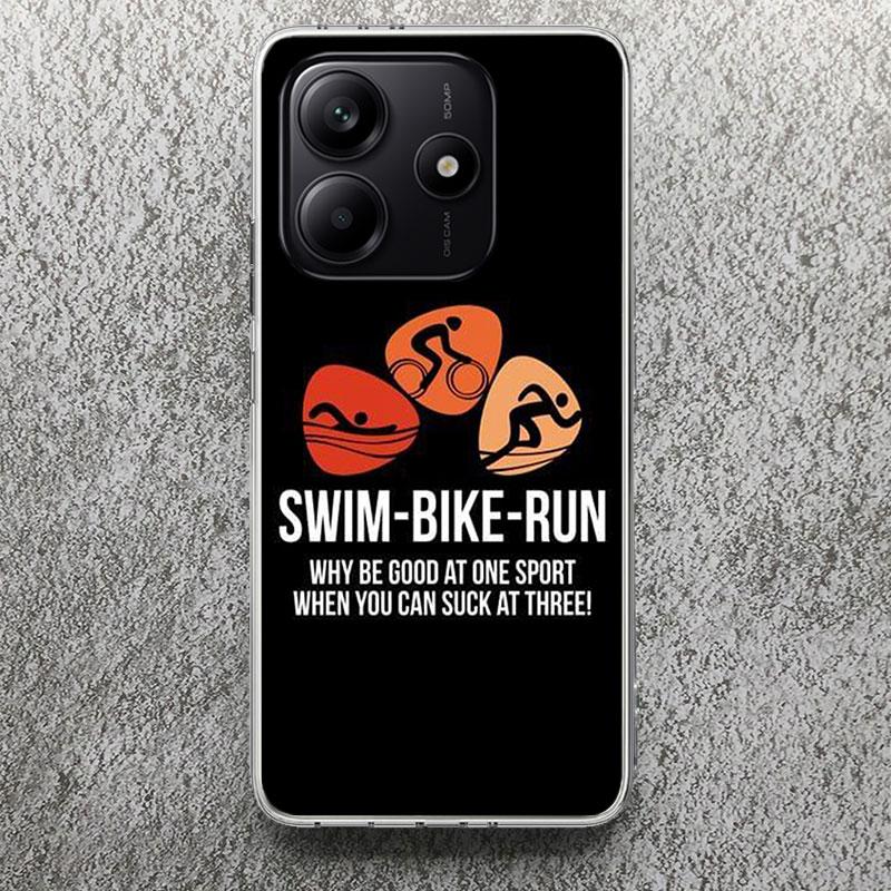 

Triathlon Swim Bike Run Print Soft Case for Xiaomi Redmi Note 14 13 14S 12S 11S Phone Shell 10 Pro Plus 11E 11T 12 11 10S Cover Redmi Note 12 4G
