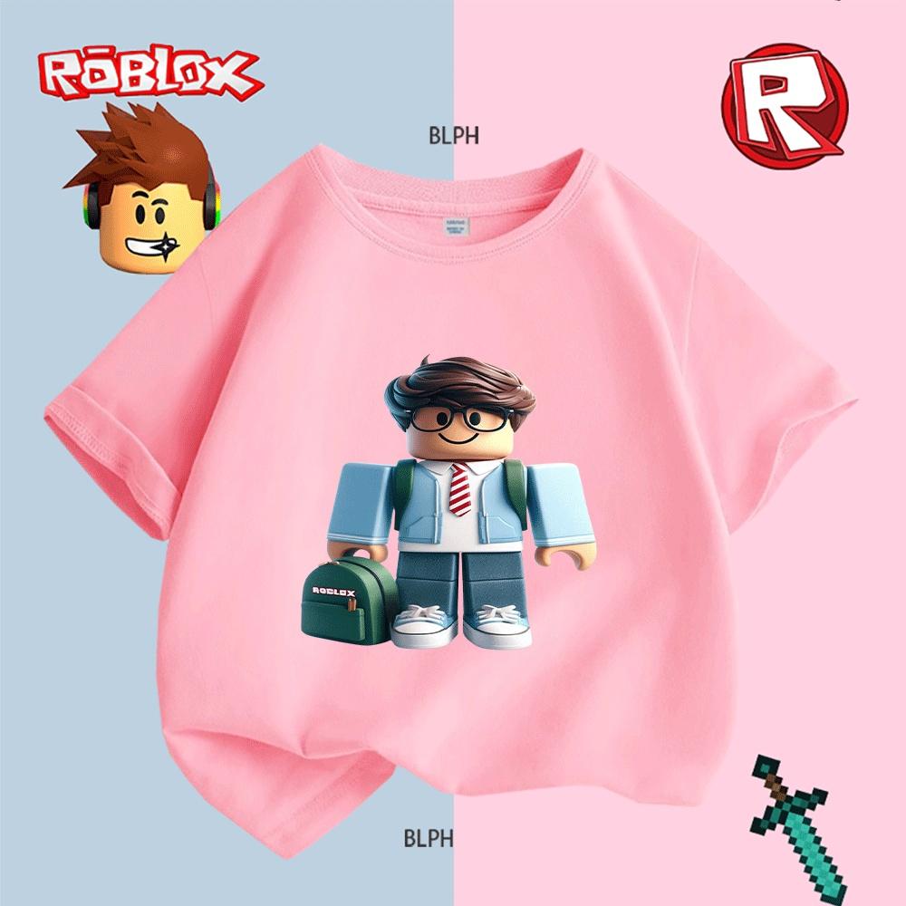 Cute Roblox Character Printed Kids T-Shirt Fashion Casual Short Sleeve Tee for Boys Girls