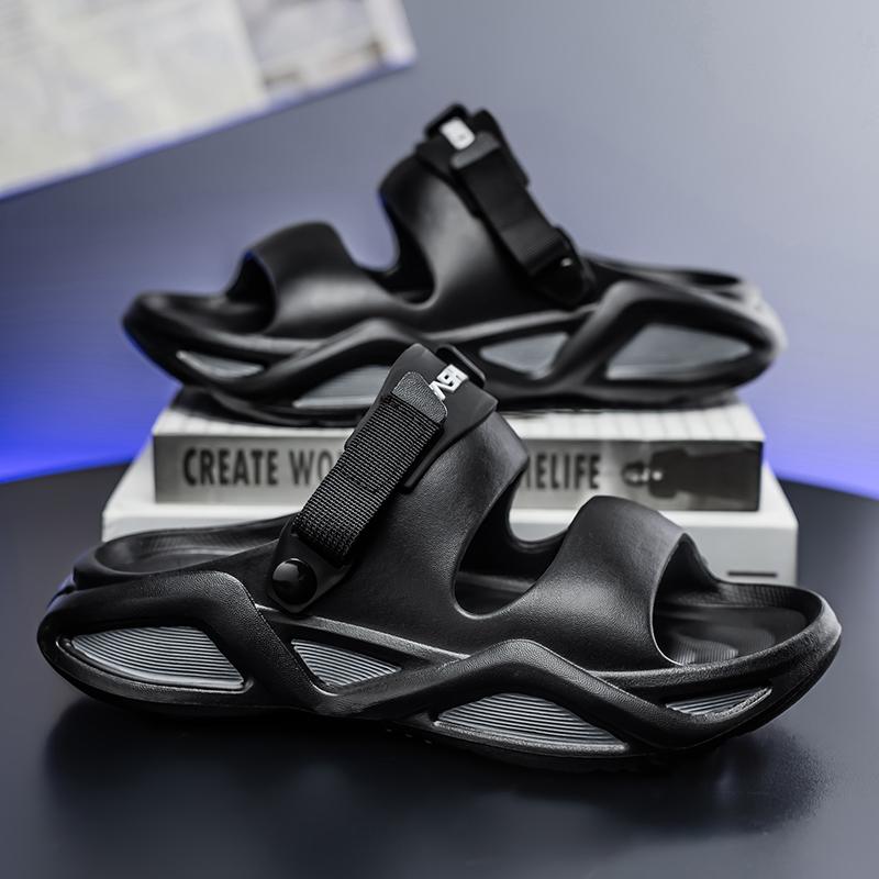 Fashion EVA Men Sandals Printed Height Increasing Thick Bottom Slippers Comfortable Breathable Outdoor Slippers