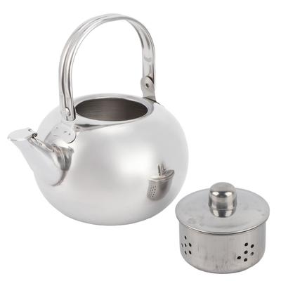 304 Stainless Steel Teapot Flat Bottom Induction Cooker Water Kettle Tea Pot with FilterSilver 16cm