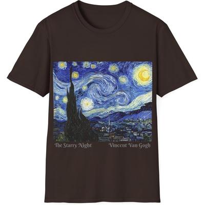 DONWILLISJRART Classic Vincent Van Gogh Starry Night T-Shirt, Art Lover Tee, Unisex Graphic Tee