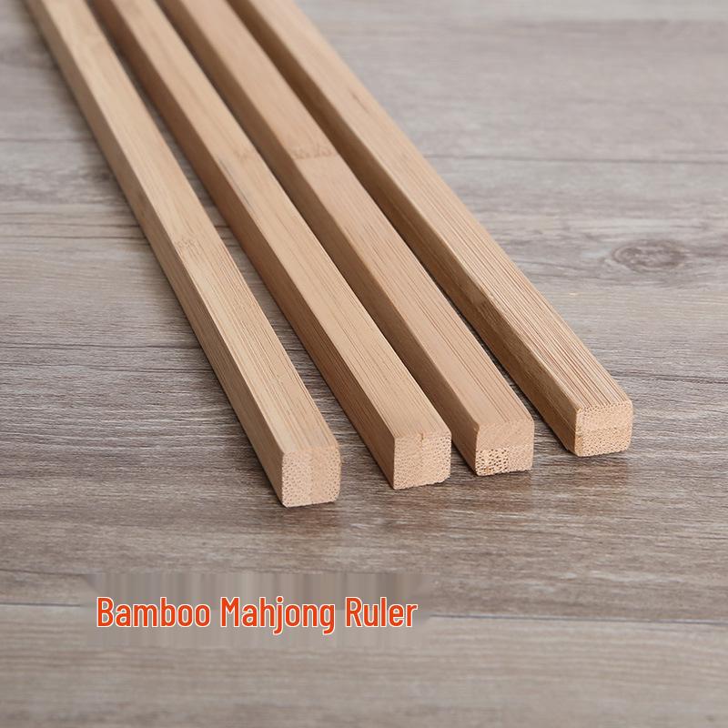 Solid Wood Mahjong Ruler and Card Arranger - Mini Taiwan Mahjong Stick and Nan Bamboo Ruler Set