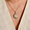Mother Of Pearl Pendant Moon Celestial Necklace 925 Sterling Silver Pendant For Mother Wife Or Fiance
