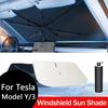 For Tesla Model Y/3 2020-2026 Windshield Sun Shade Umbrella Nano-Ice-Crystal Coatings Protect Car from Sun Rays & Heat Damage