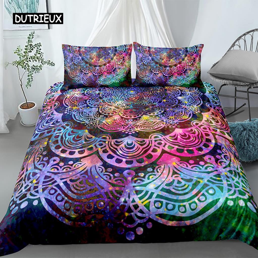 Vibrant Stylish King Queen Full Double Twin Comforter Quilt Mandala Bohemian Bedspreads Bed Sets Polyester