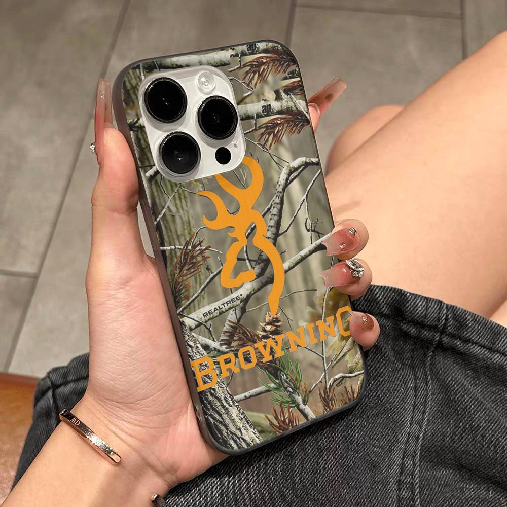 B-Browning Logo Phone Case For IPhone 17 16 15 14 Plus 13 12 11 Pro Max Pro Wave Corrugated Cover