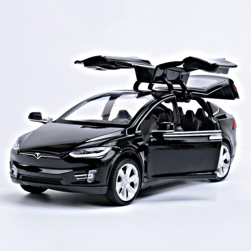 Tesla Model 132 X 90d Suv Diecast Model Car Soundlight Pull Back Kids Toy Gift