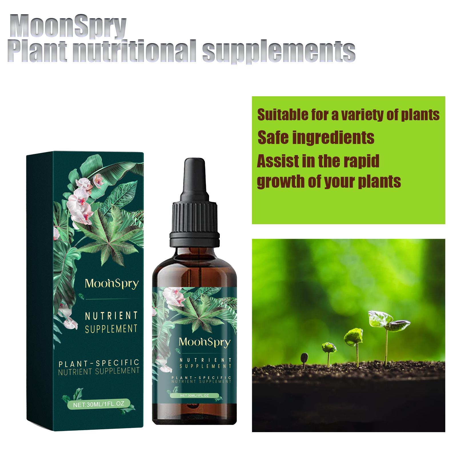 

MoonSpry Hydroponic Plant Nutrient Supplement for Potted Flowers Vegetables And Bamboo - Strong Root Solution Indoor Gardening 30ml