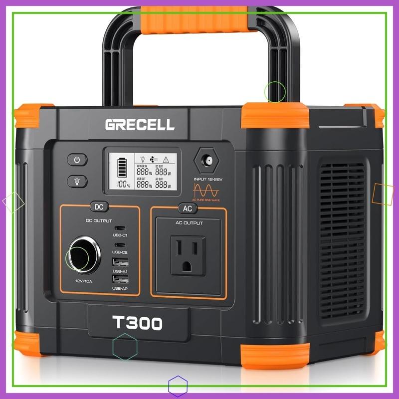 300W Portable Power Station, 230.88Wh Solar Generator with 60W USB-C PD, Pure Sine Wave AC Outlet for Camping Travel Home Backup