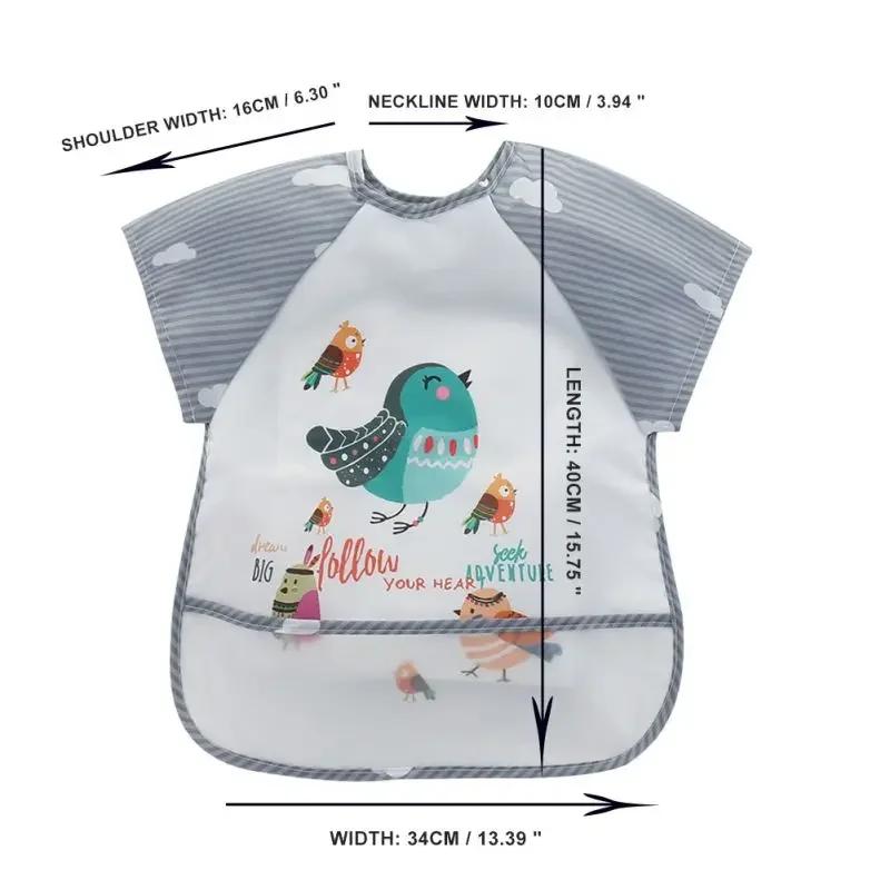 0-3Y Baby Burp Clothes Waterproof Eating Smock Infant Toddler Baby Cartoon Sleeveless Art Apron Animal Smock Soft Baby Bib