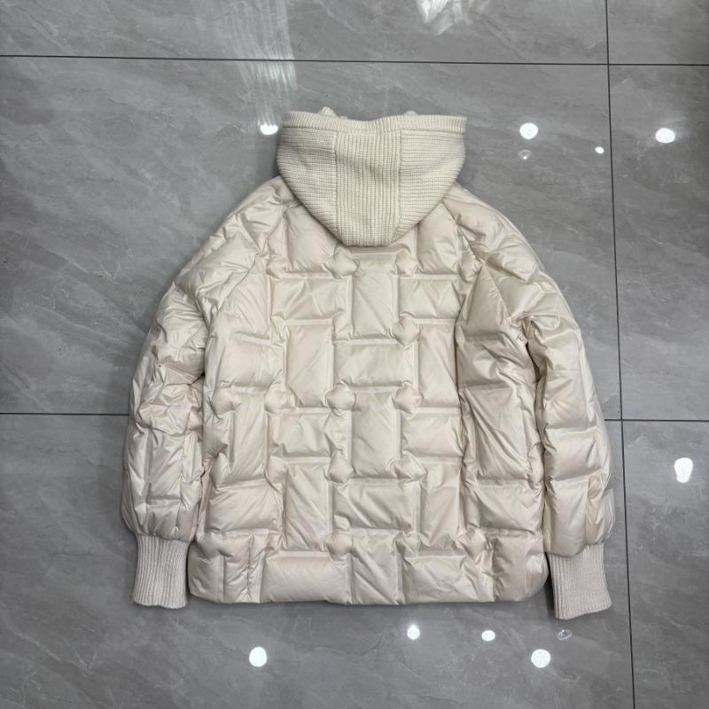 Herbst- und Wintermode Kapuzen-Strickmütze Weiße Entendaunen Kurze Kompressions-Daunenjacke Damen Warme Jacke Trend