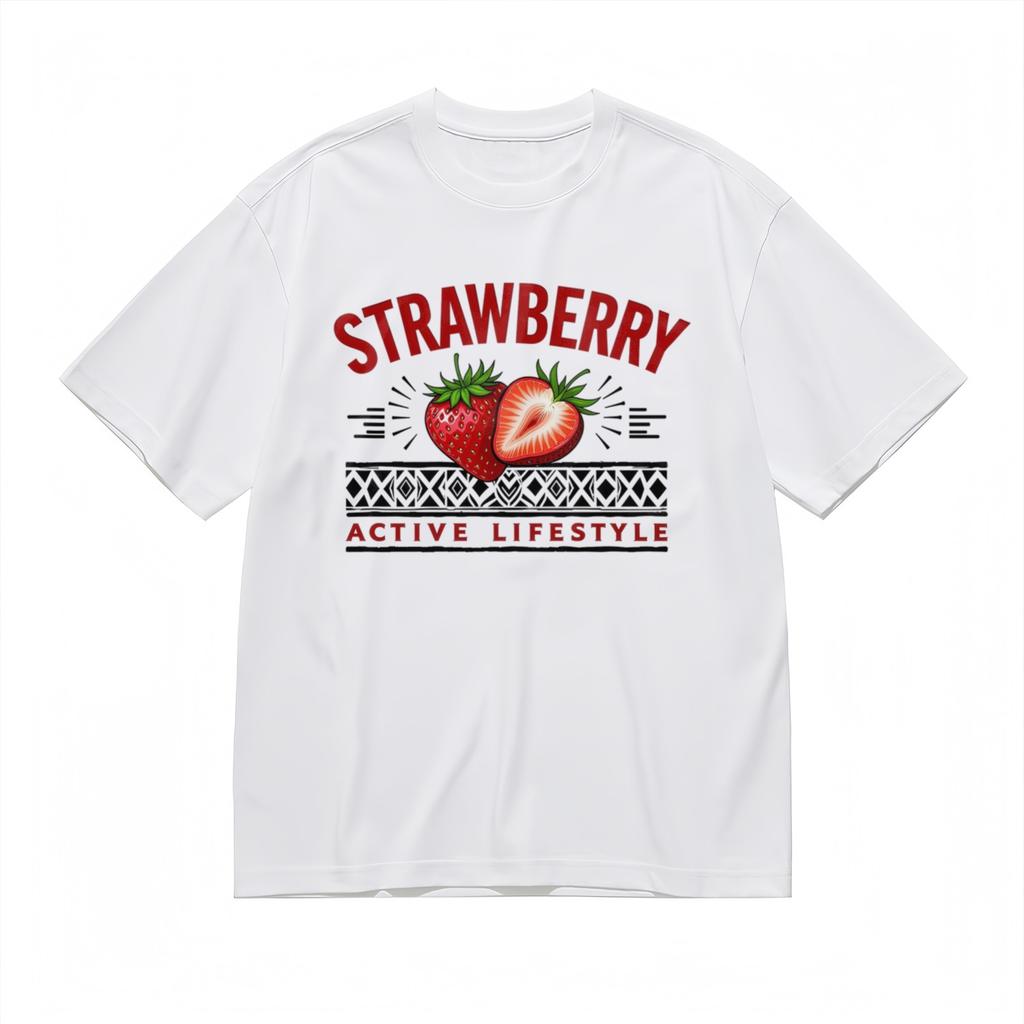 Women's Trend Comfy Breathable Classic T-Shirt Mens Womens Tees Top Healthy Berry Design Printed Tee