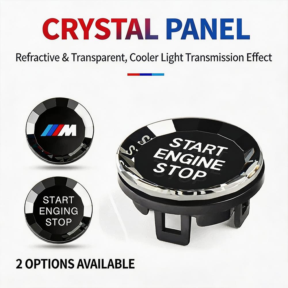 Crystal One Click Start Stop Button Cover M Tri Color Logo Ignition Switch Decor Accessories Trim For BMW E90 G80 M3 G30 M5 F82 npbf16