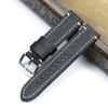 18 19 20 21 22mm Soft Black with White Red Stitches Genuine Leather Watchband For Samsung S2 S3 Military Big Pilot  Watch Strap