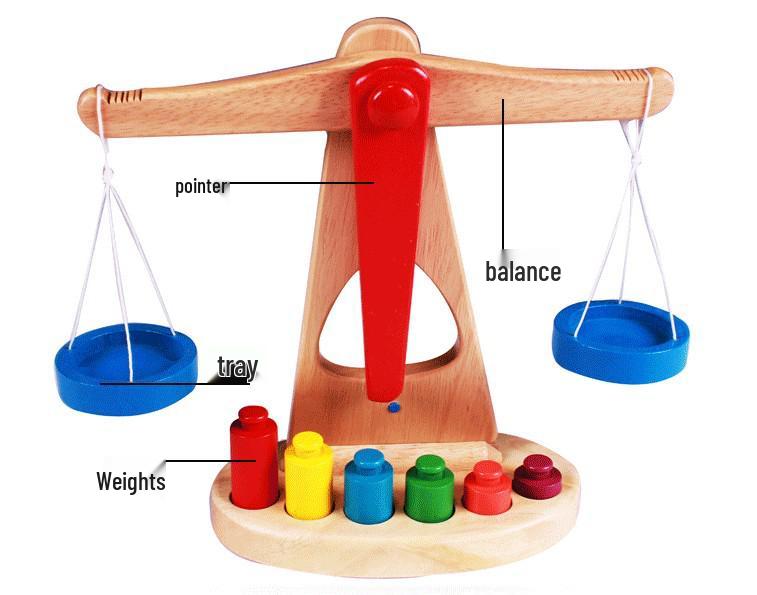 Montessori Wooden Balance Scale Toy: Early Education Game for Children