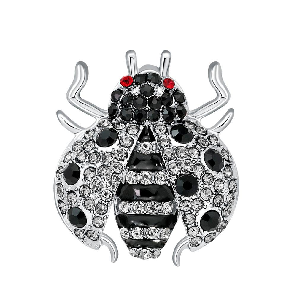 Stylish Alloy Colourful Cartoon Ladybug Brooch Cute Rhinestone Corsage T-shirt Sweater Ornament Festival Birthday Gift