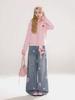 Women's 2025 Autumn/Winter Butterfly Embroidered Retro Wide-Leg Denim Pants