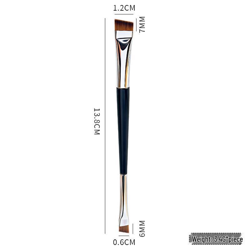 Professional Double-Headed Angled Eyeliner & Eyebrow Brush for Makeup and Beauty Applications