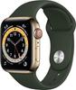 Apple Watch Series 6 LTE Gold Edelstahl 40mm Sportarmband Zyperngrun