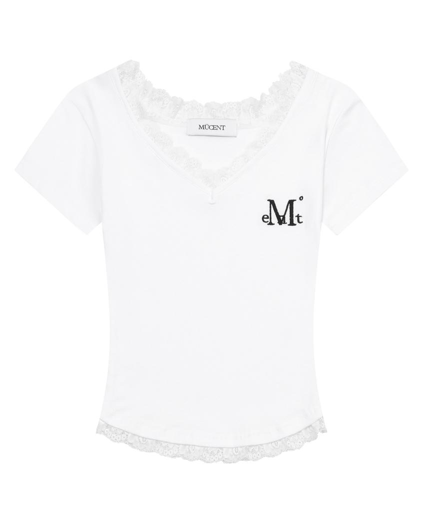 MUCENT Sunnier Lace V-Neck Short Sleeve T-Shirt (6 Colors)