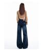 Dam 2025 Höst Retro Vida Ben Låg Midja Lätt Utsvängda Lösa Jeans