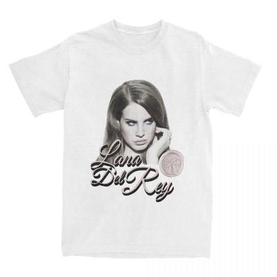 Męskie koszulki Lana Del Rey Śmieszne koszulki z czystej bawełny Koszulki z krótkim rękawem Ubrania z okrągłym kołnierzykiem Oryginalne