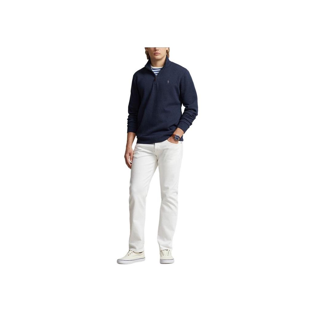 Polo Ralph Lauren SS24 Solid Logo Embroidered Long Sleeve Sweatshirt Men sweatshirt Navy-Blue MNPOKNI16823385-410